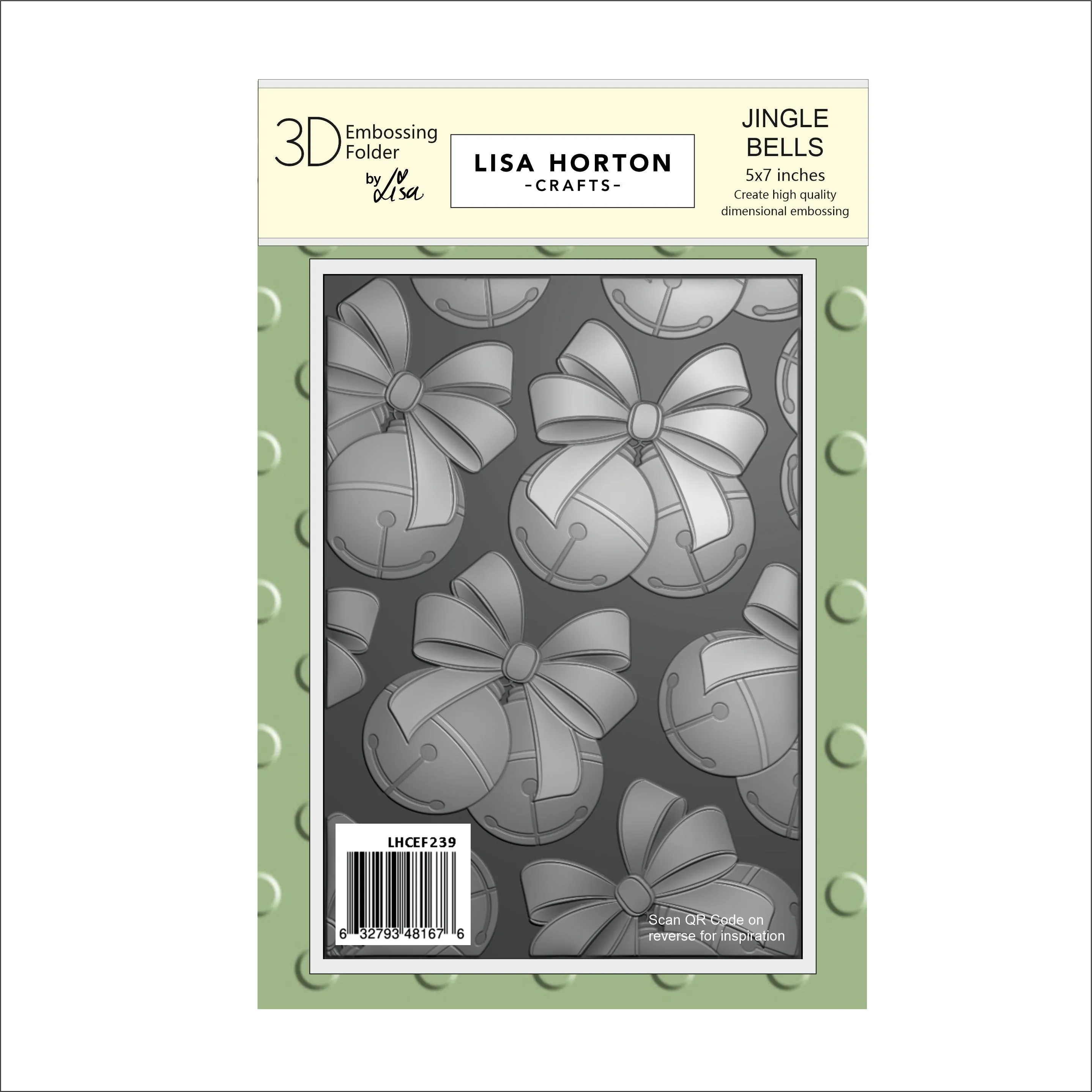 Lisa Horton Crafts Jingle Bells 5" x 7" Embossing Folder