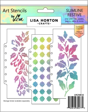 Lisa Horton Slimline Stencil Set - Festive - Set of 3