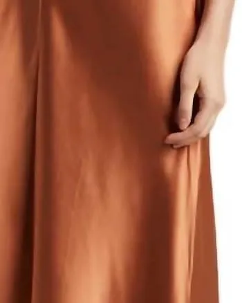 Long Silk Slip Dress in Terracotta | Terracotta