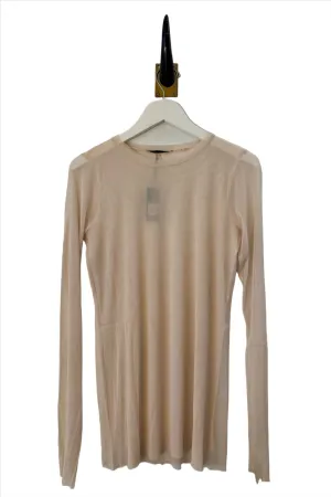 Long Sleeve Silk Blush Tulle Shirt