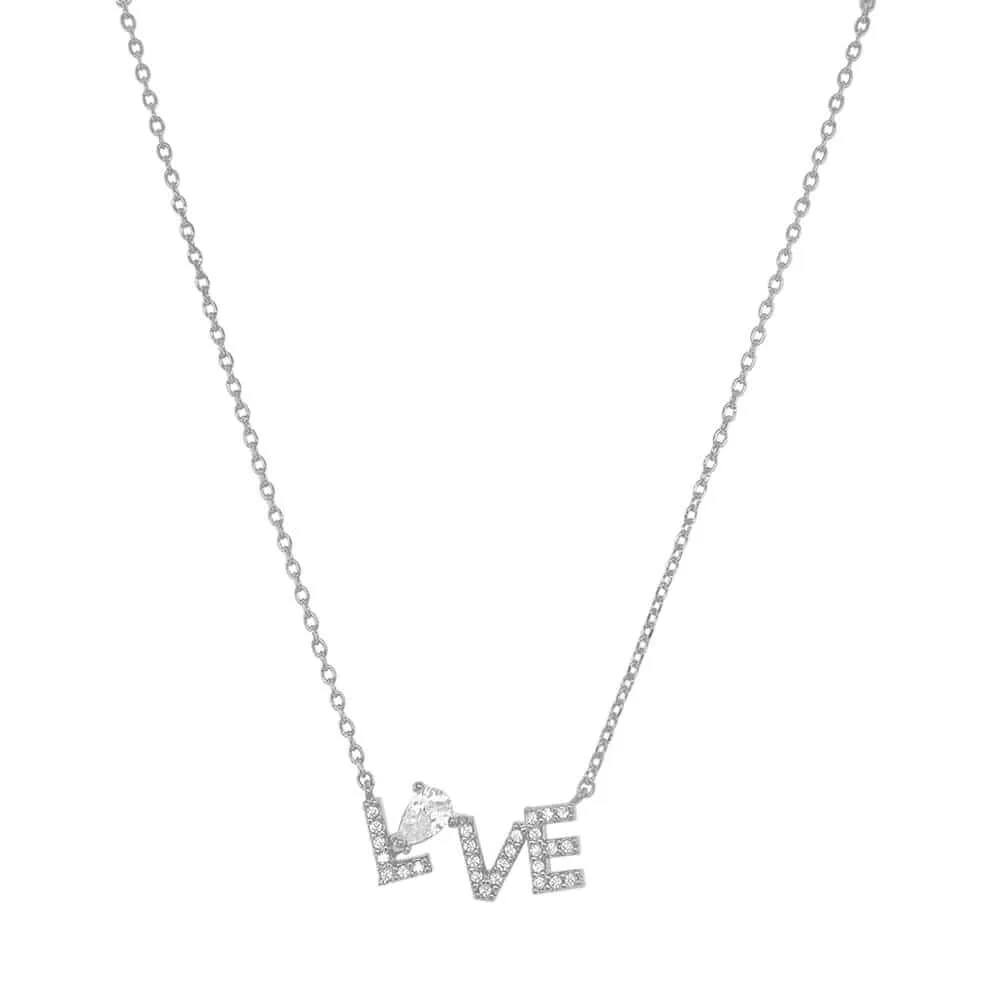 LOVE Crystal Charm Necklace