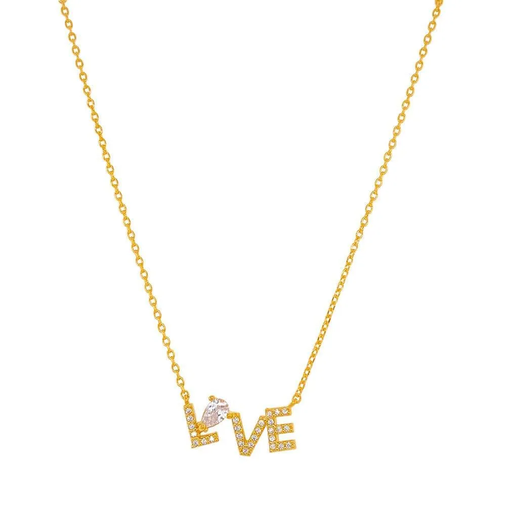 LOVE Crystal Charm Necklace