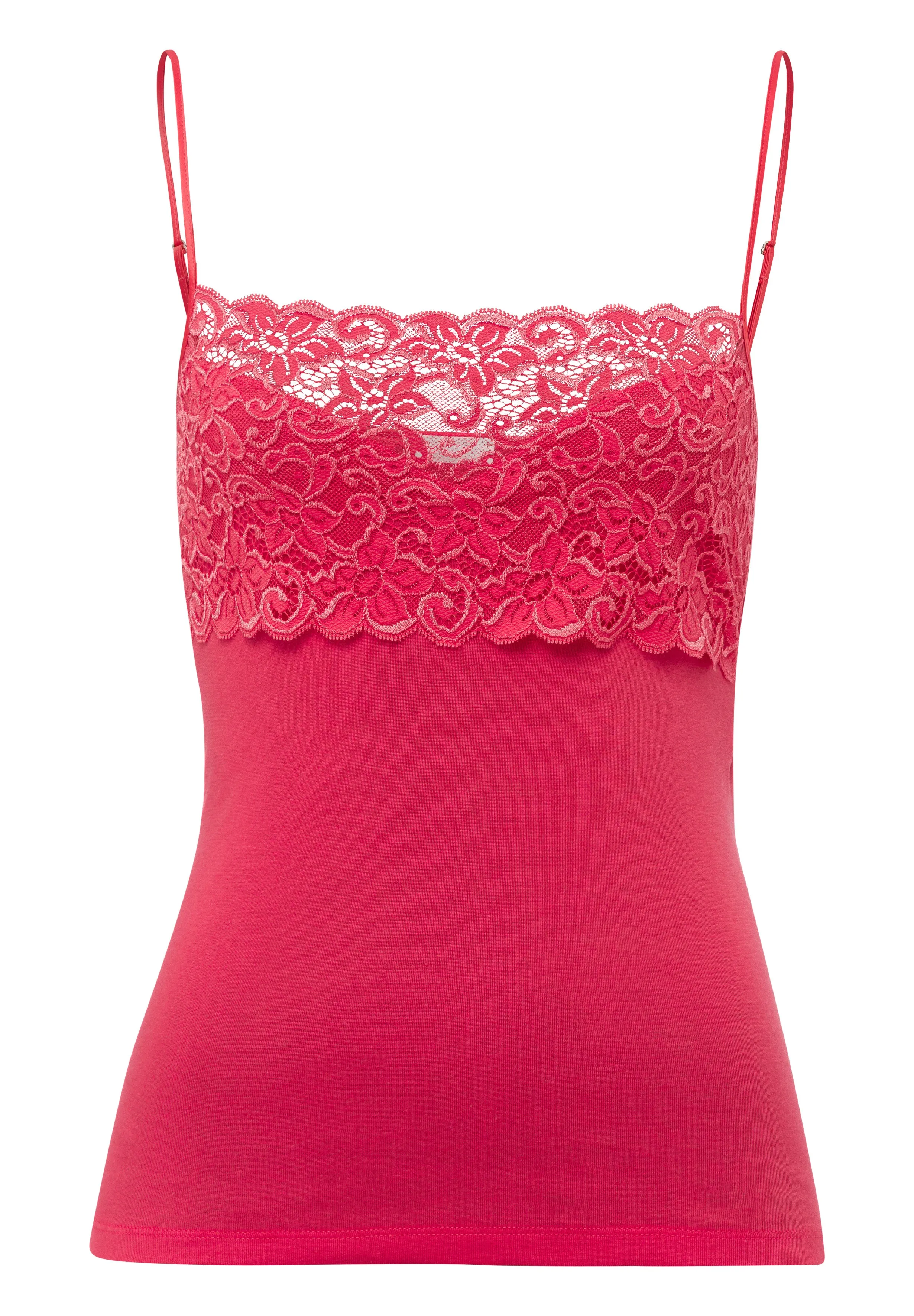 Luxury Moments Wide Lace Cotton Camisole | Geranium 71448-1399