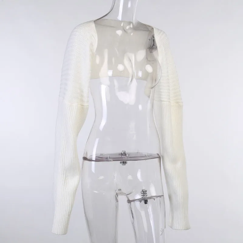 MB FASHION Ribbed Knit Long-Sleeve Shrug 7249LY