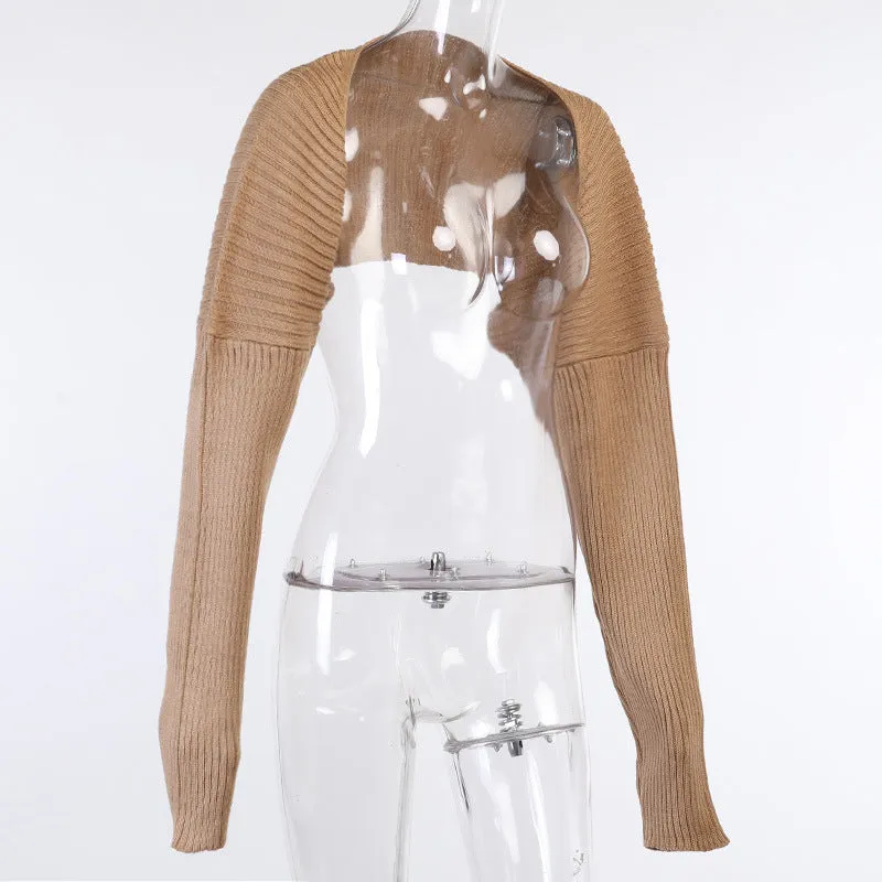 MB FASHION Ribbed Knit Long-Sleeve Shrug 7249LY