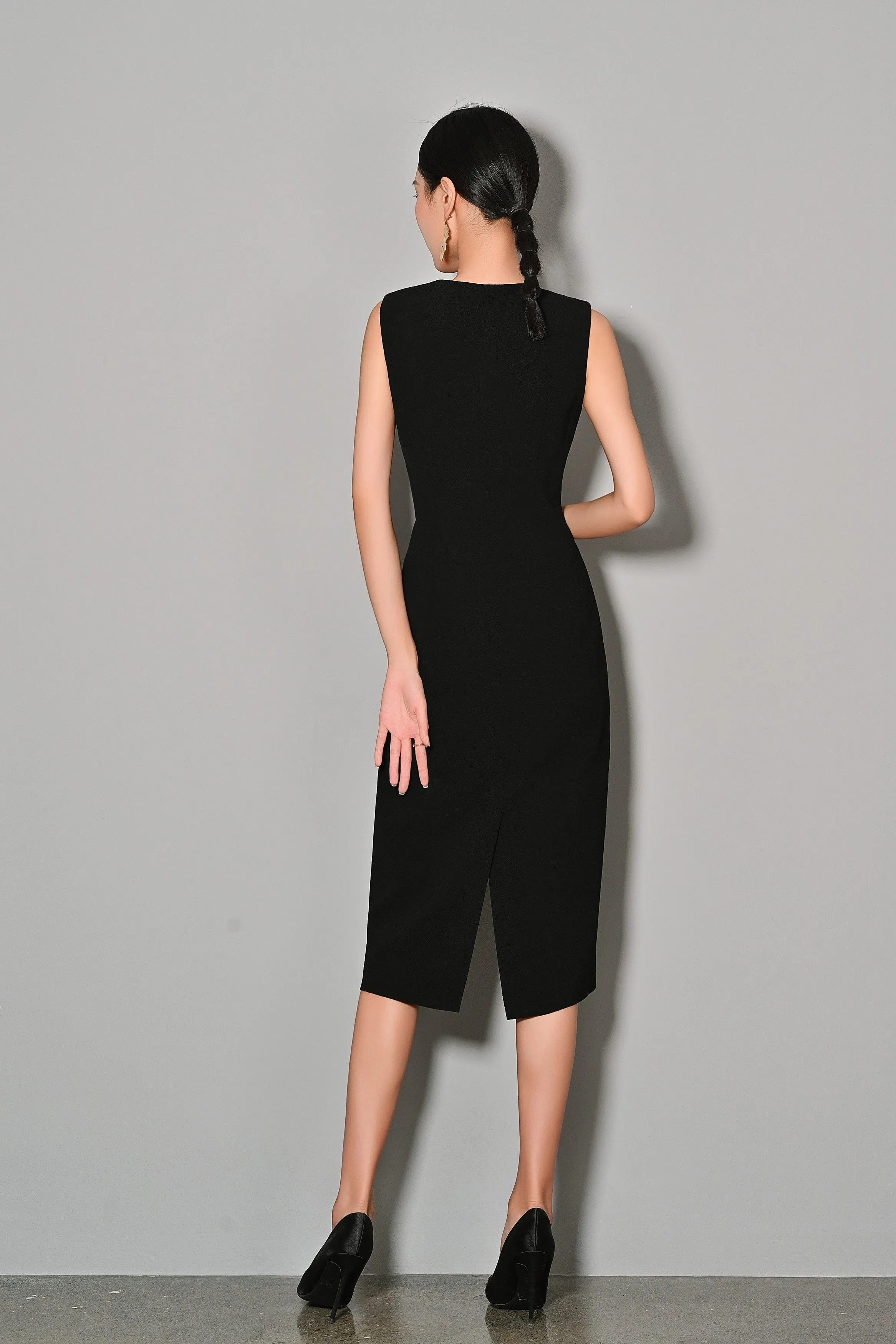 Meliora Cassandra Black Double Breasted Dress