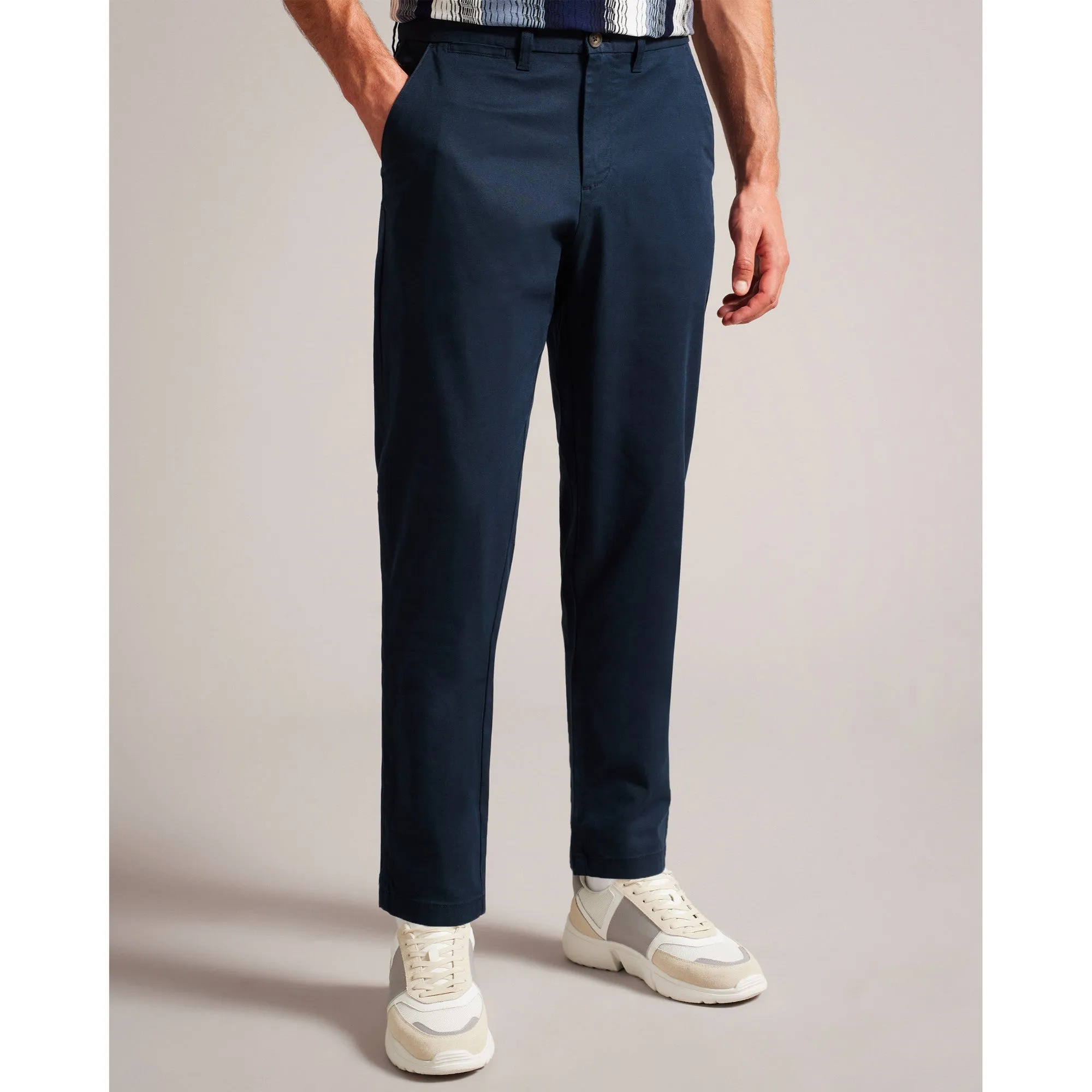 Men Mmt-Haybrn-Regular Fit Textured Chino Trouser - Navy