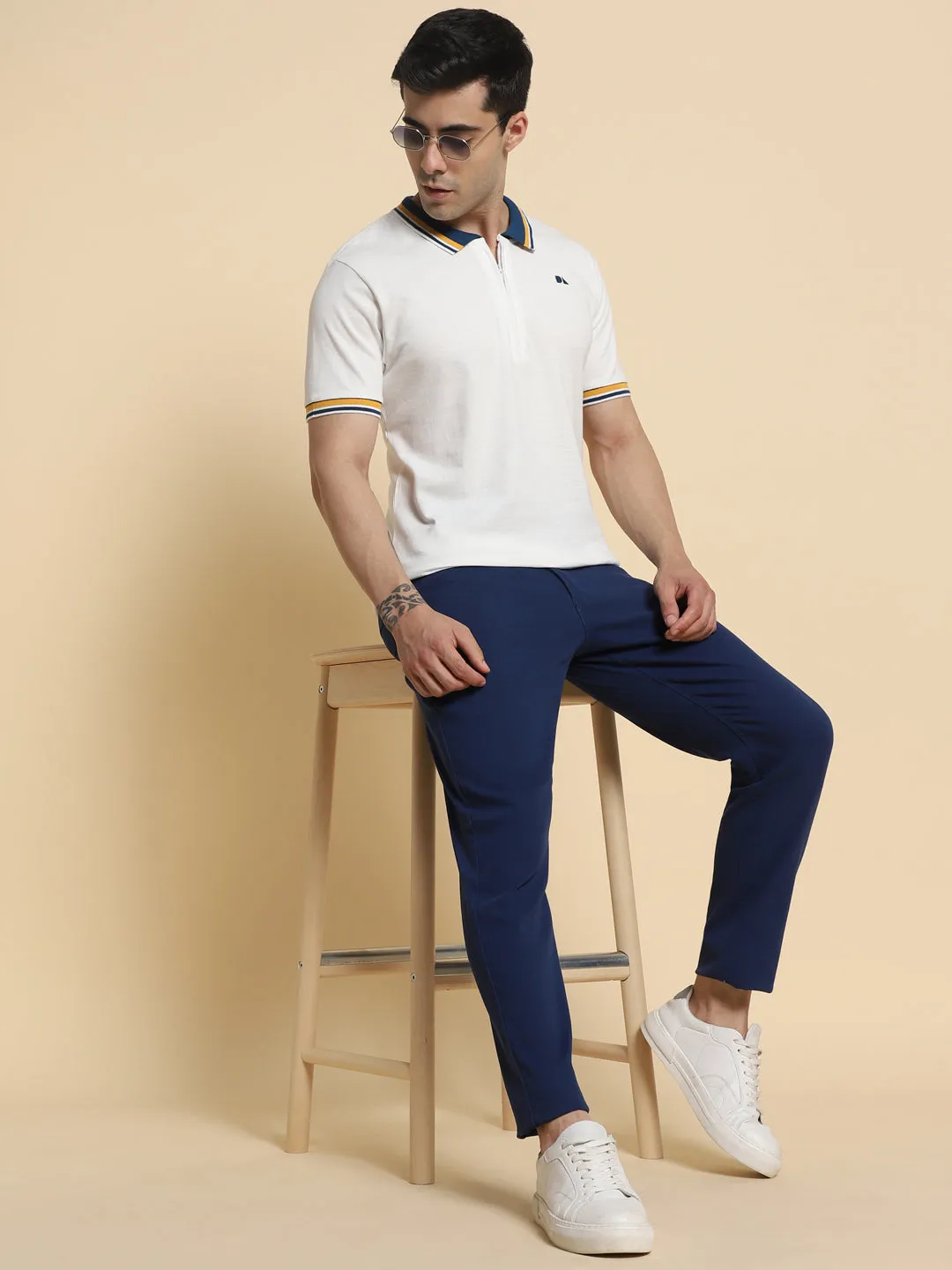 Men's Denim Blue Chino Smart Casual Look For Season Essential