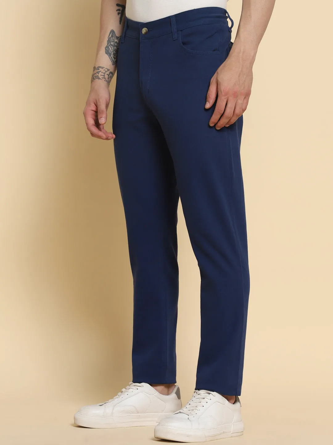 Men's Denim Blue Chino Smart Casual Look For Season Essential