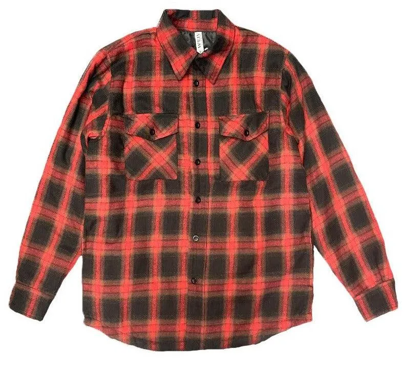 Mens Red Quilted Flannel Shirt