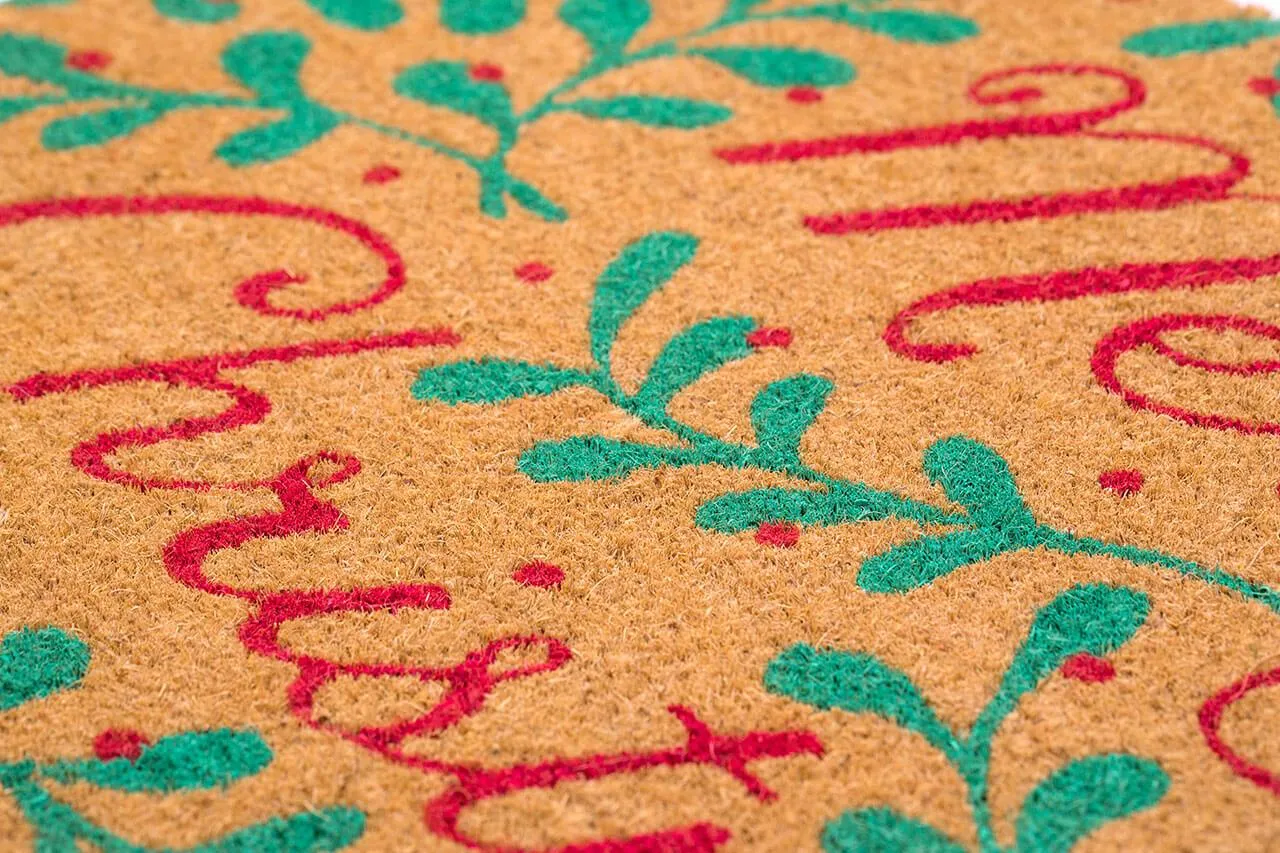 Merry Christmas Mistletoe Doormat