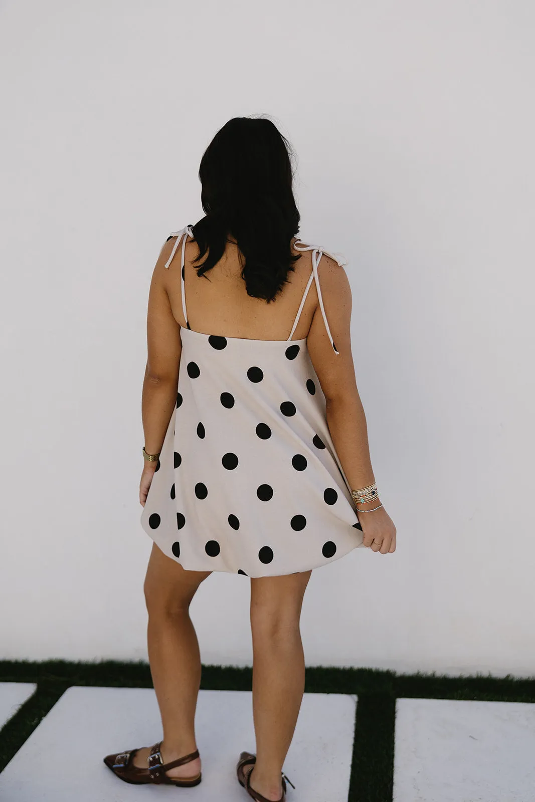 Mia Mini Dress - Taupe/Black