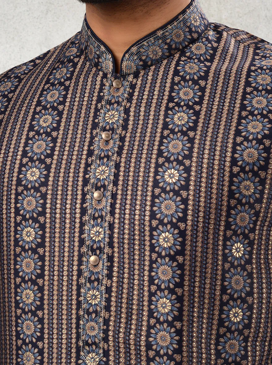 Midnight Blue Kurta Pajama | Azania
