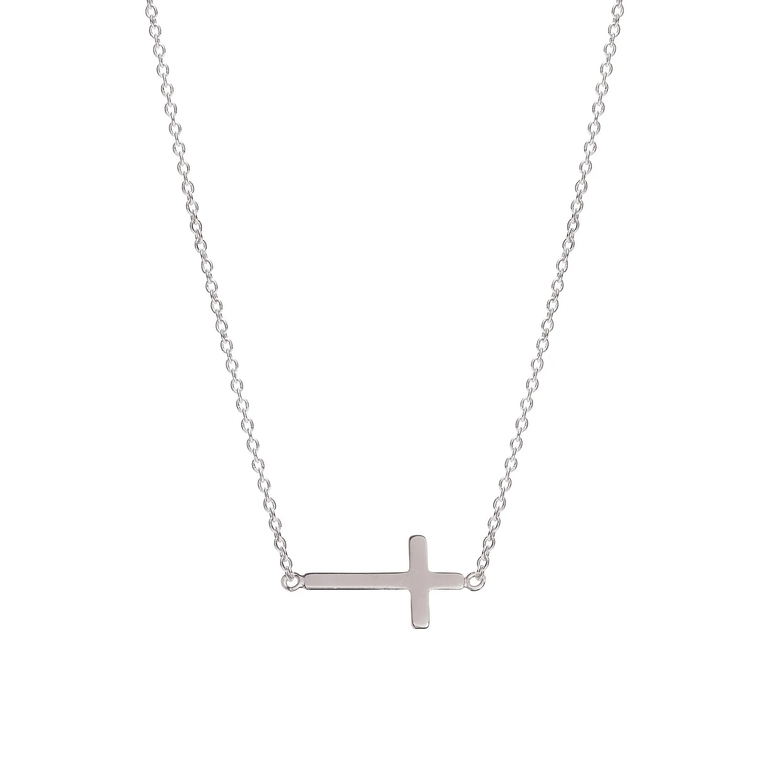 Mini Sterling silver sideways cross