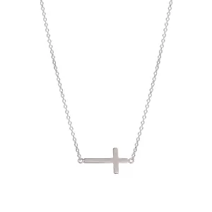 Mini Sterling silver sideways cross