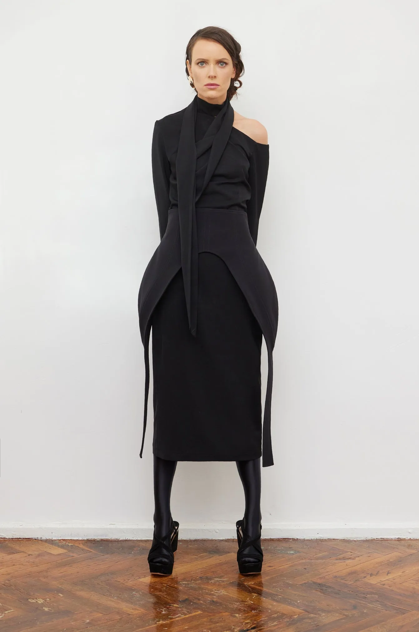 Minimalist Black Waist Corset For Layering Black