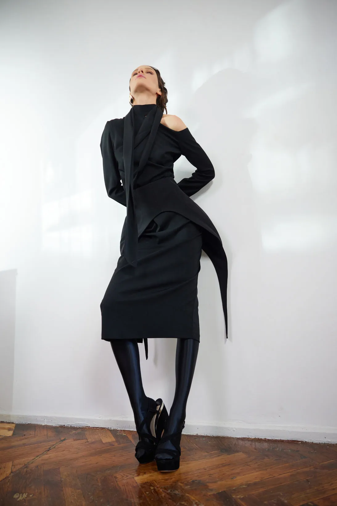 Minimalist Black Waist Corset For Layering Black
