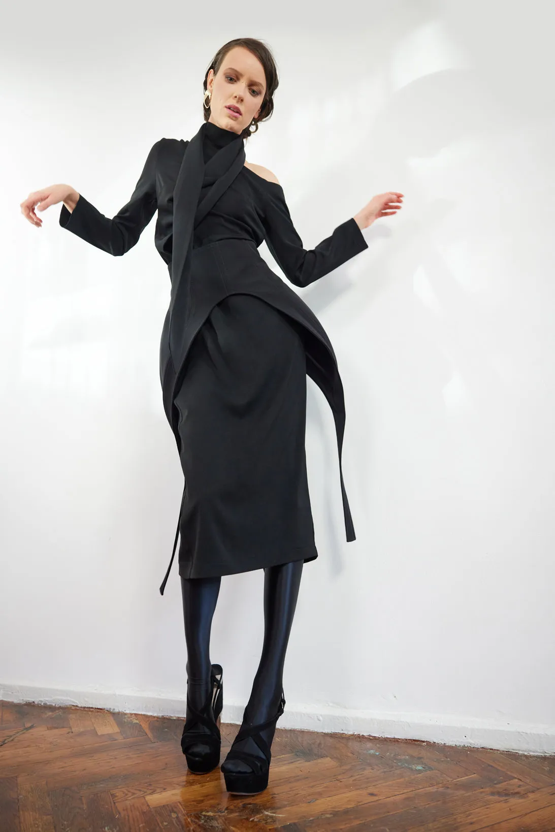 Minimalist Black Waist Corset For Layering Black