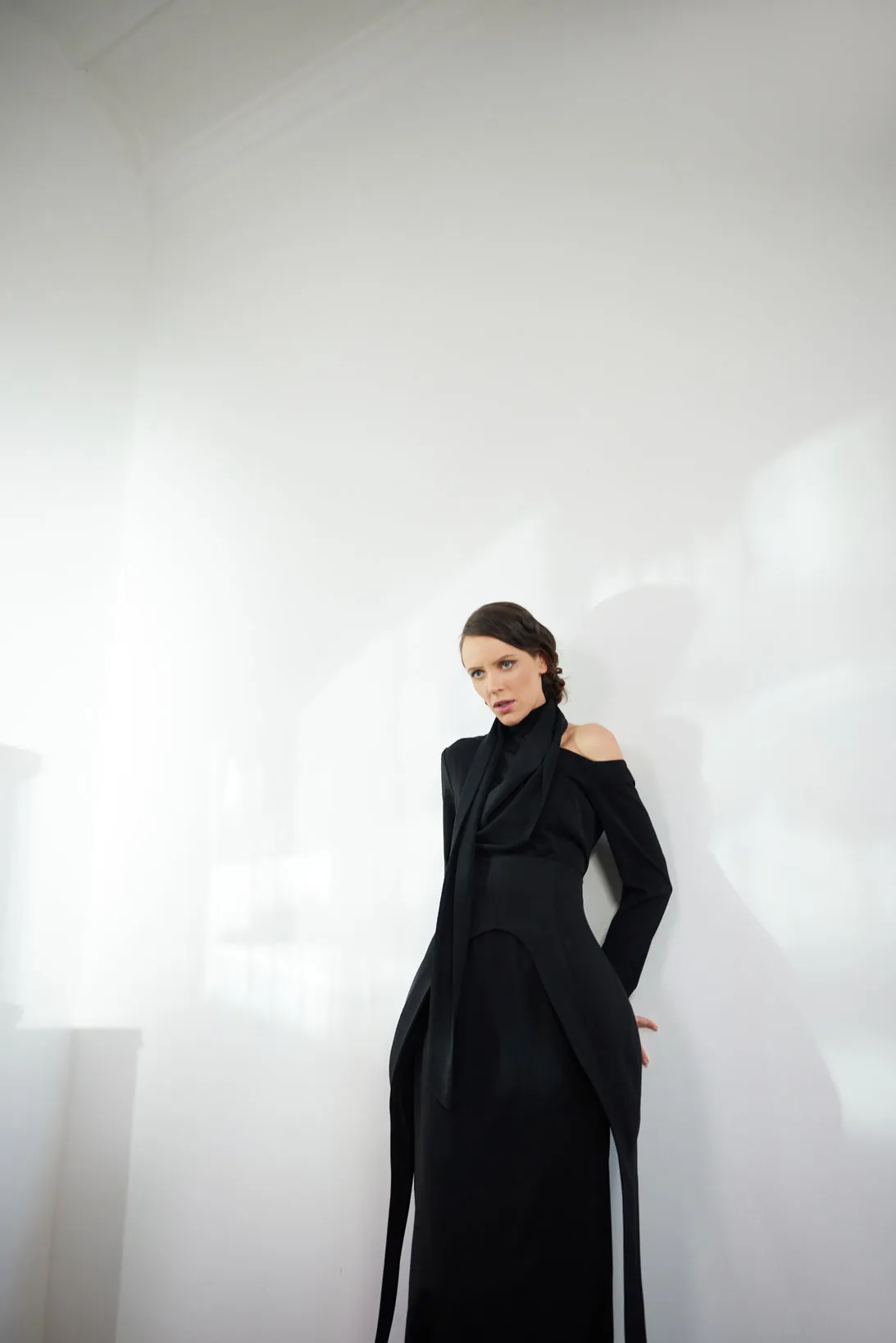 Minimalist Black Waist Corset For Layering Black