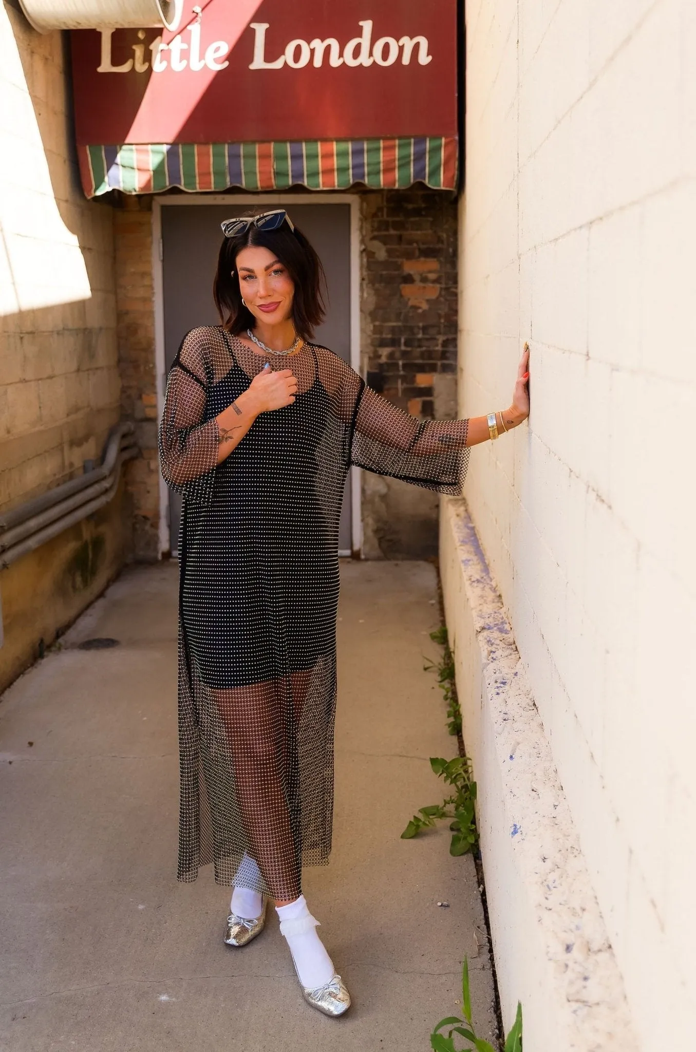 Mirrorball Mesh Dress   Slip