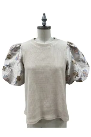 Mixed Media Corduroy Top