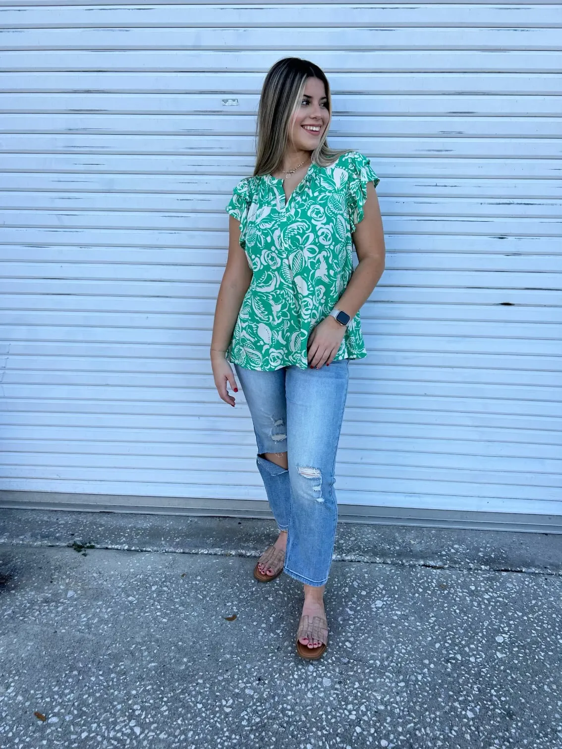 Mixing it Green Blouse