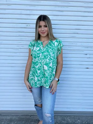 Mixing it Green Blouse
