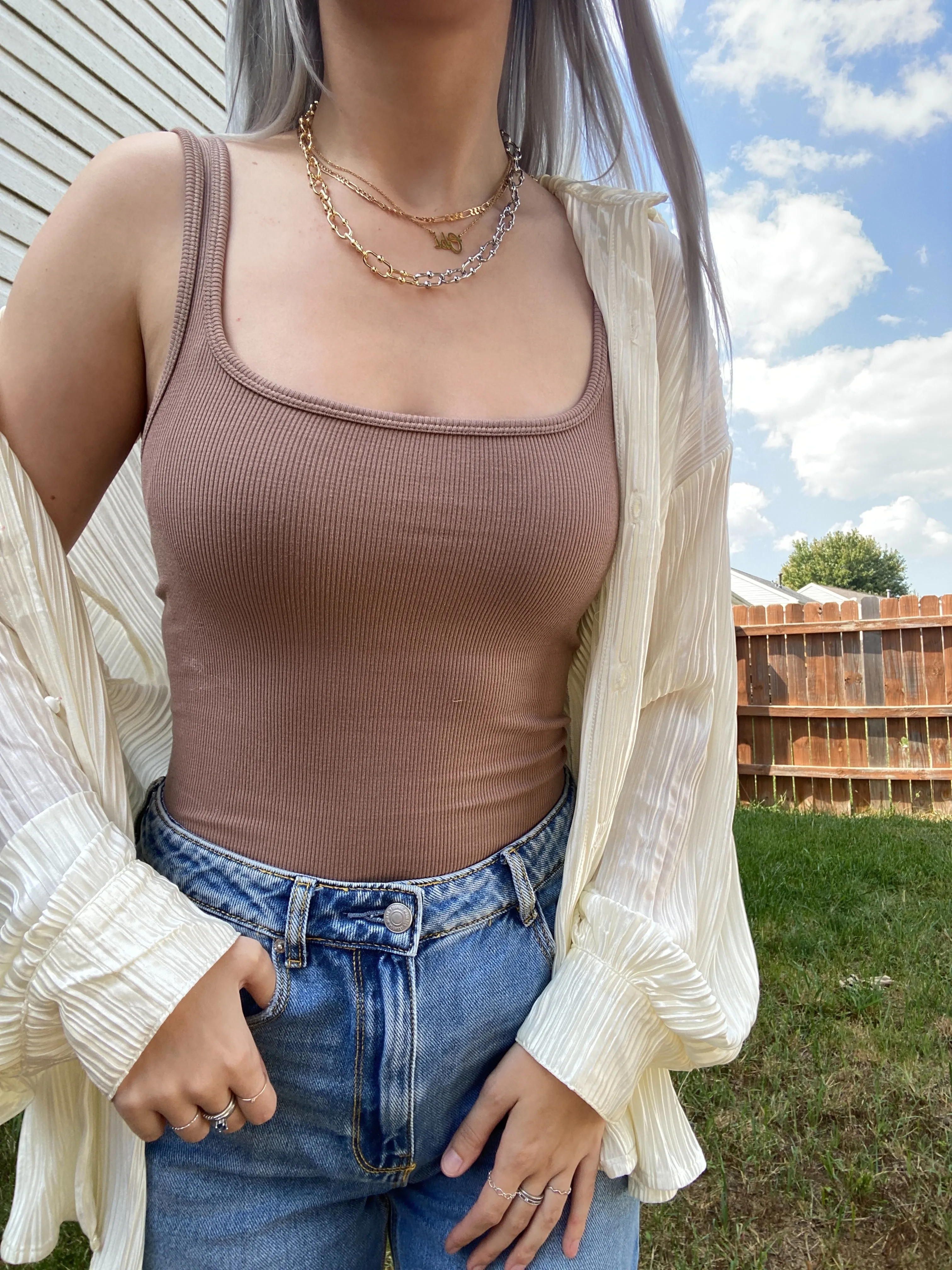 mocha layering tank