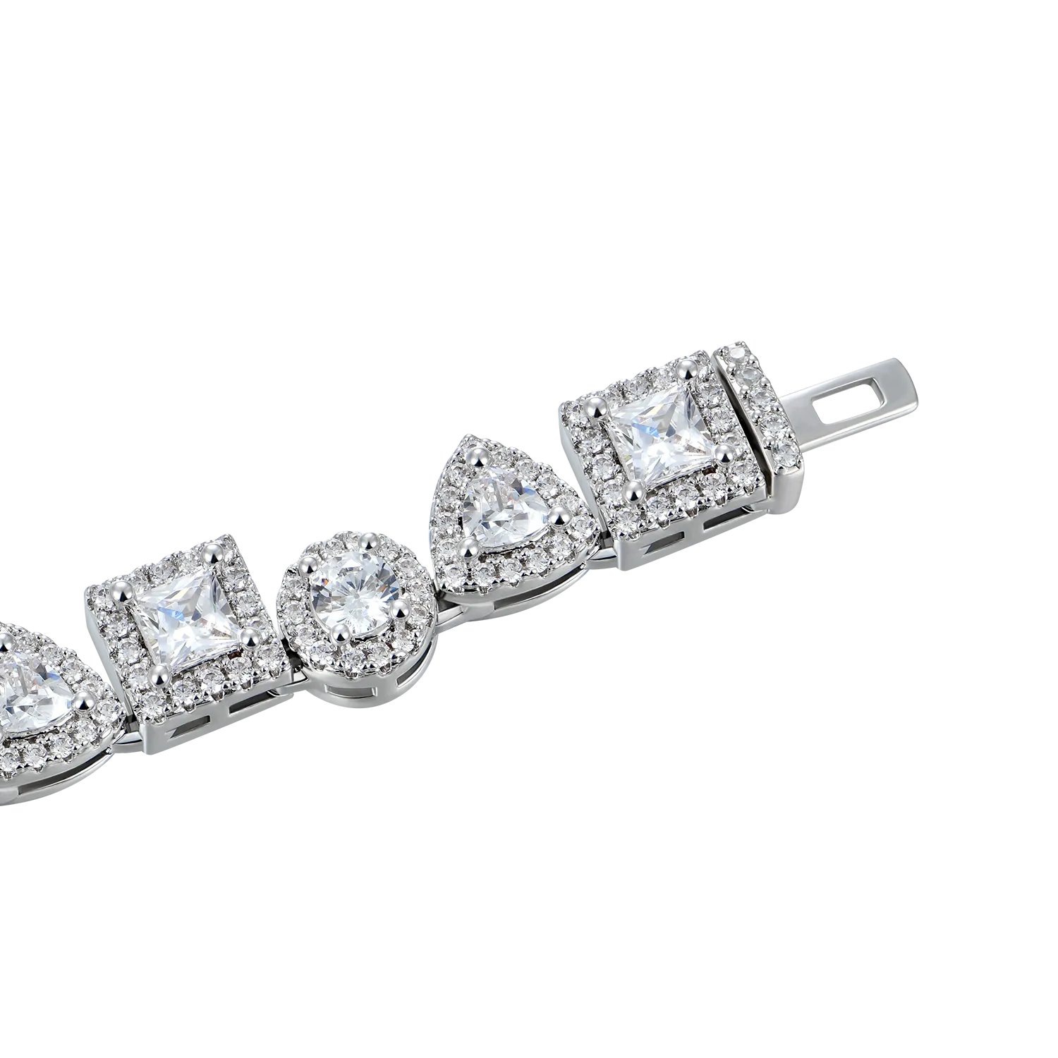 Moissanite Princess Cut Mix Clustered Tennis Bracelet - 7mm