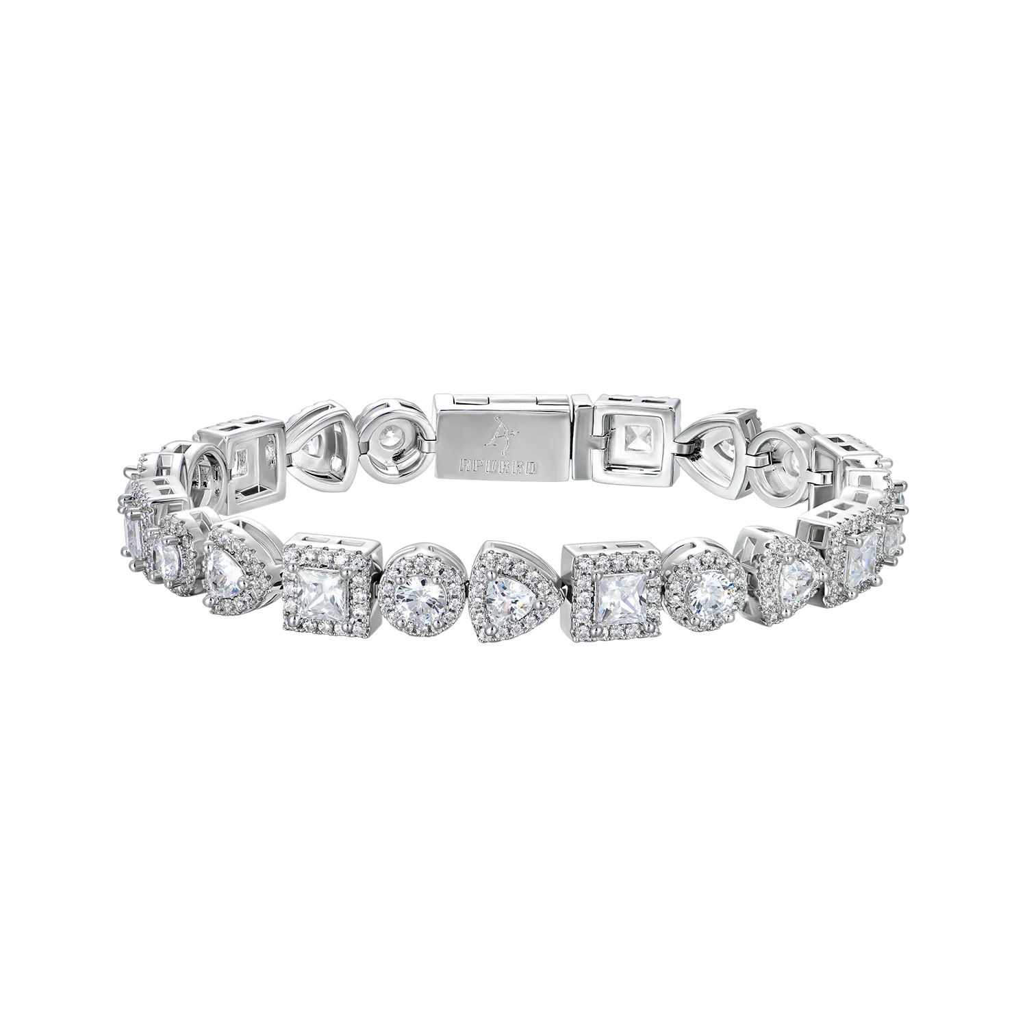 Moissanite Princess Cut Mix Clustered Tennis Bracelet - 7mm