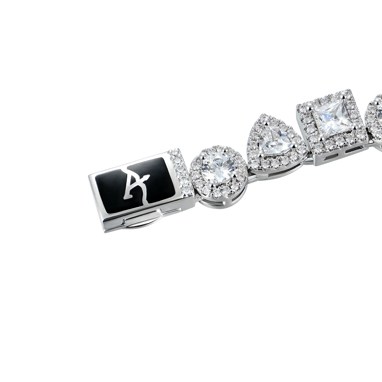 Moissanite Princess Cut Mix Clustered Tennis Bracelet - 7mm
