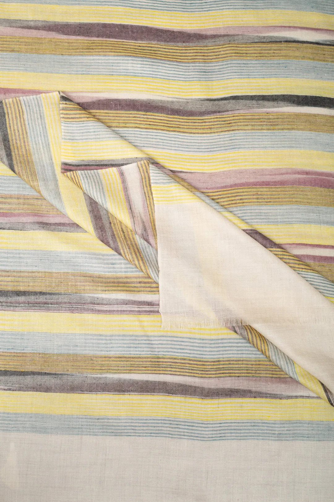 Morning Glory Stripes Ikat Cashmere Shawl
