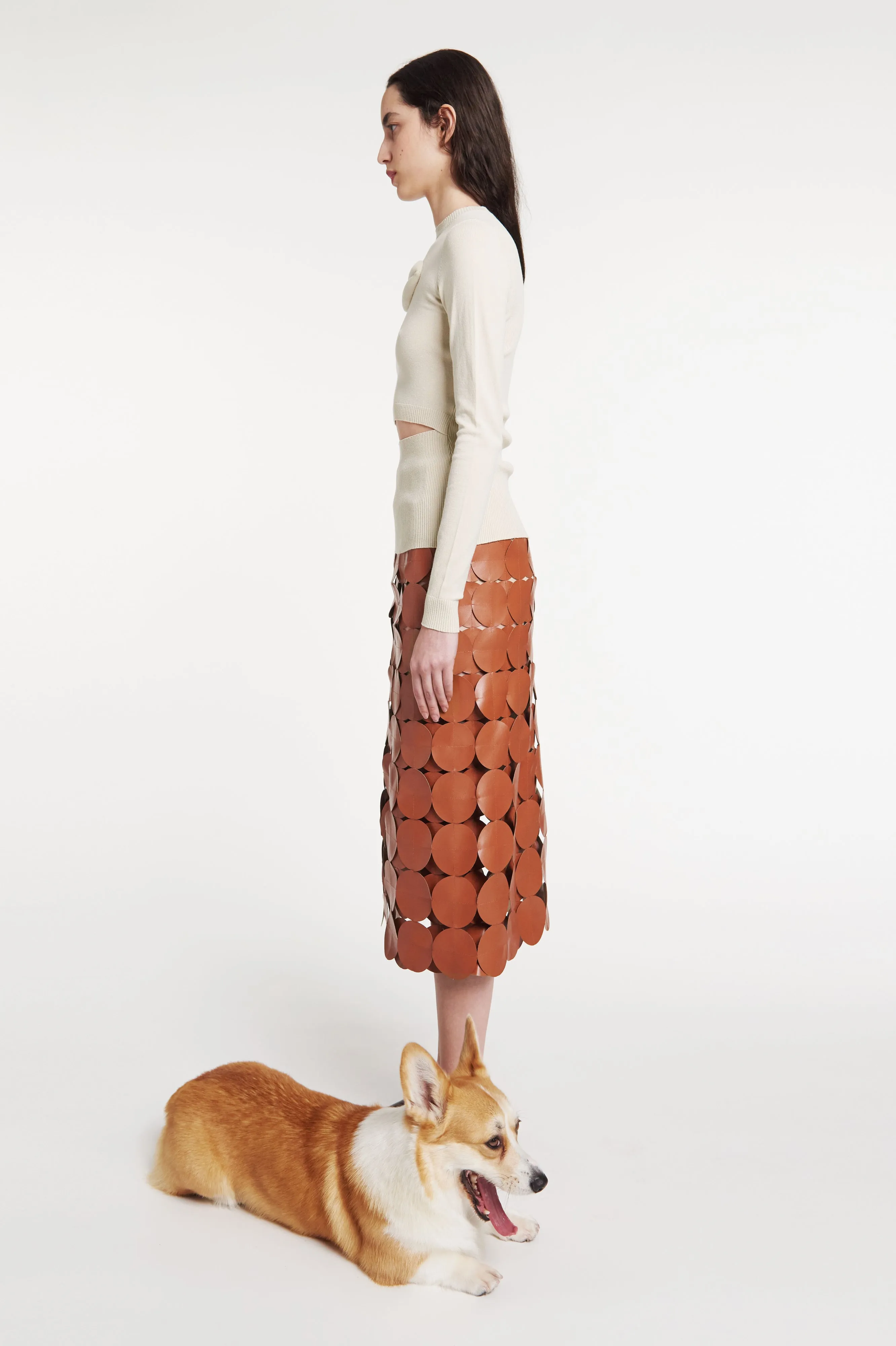 Multi Circle Double Layered Skirt Brick