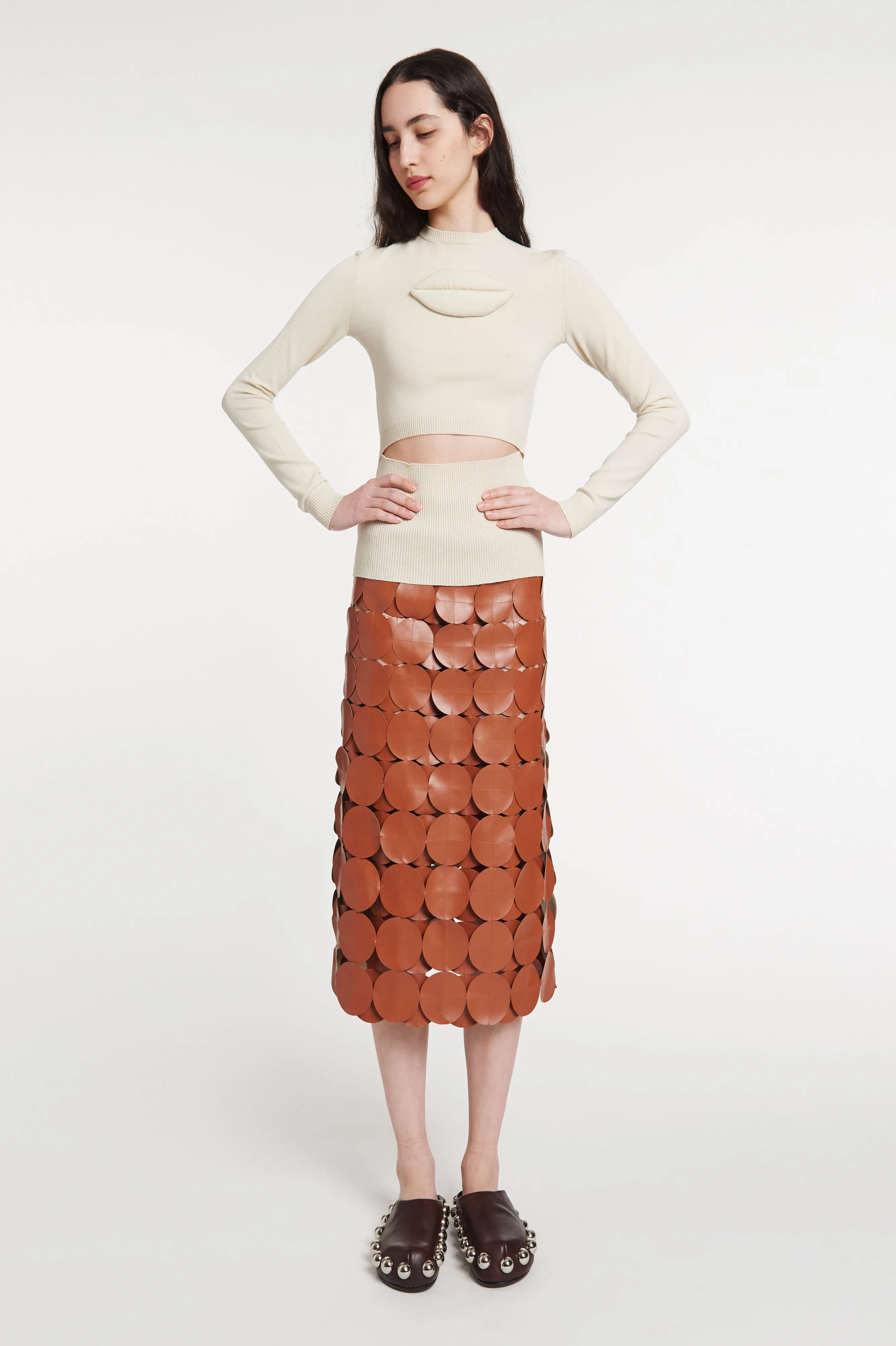 Multi Circle Double Layered Skirt Brick