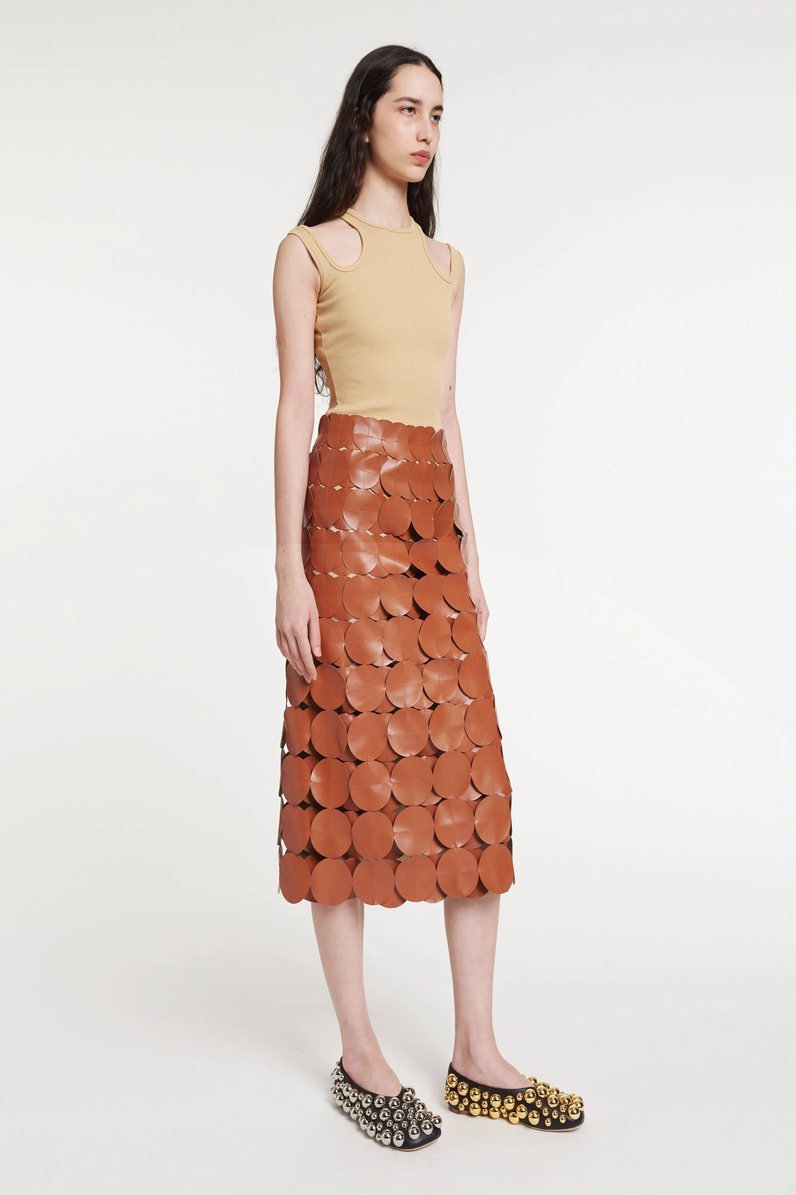 Multi Circle Double Layered Skirt Brick
