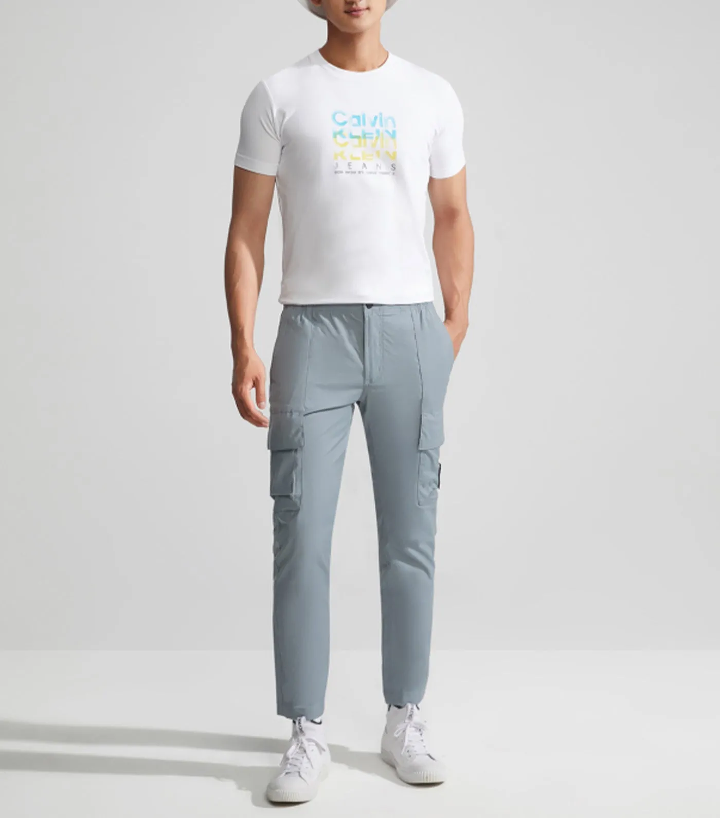 Multi Layering Logo Tee White