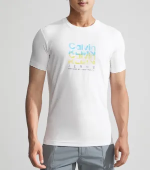 Multi Layering Logo Tee White