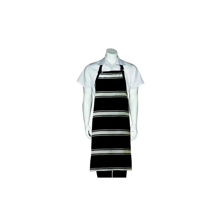 Navy Butcher Stripe Bib Apron