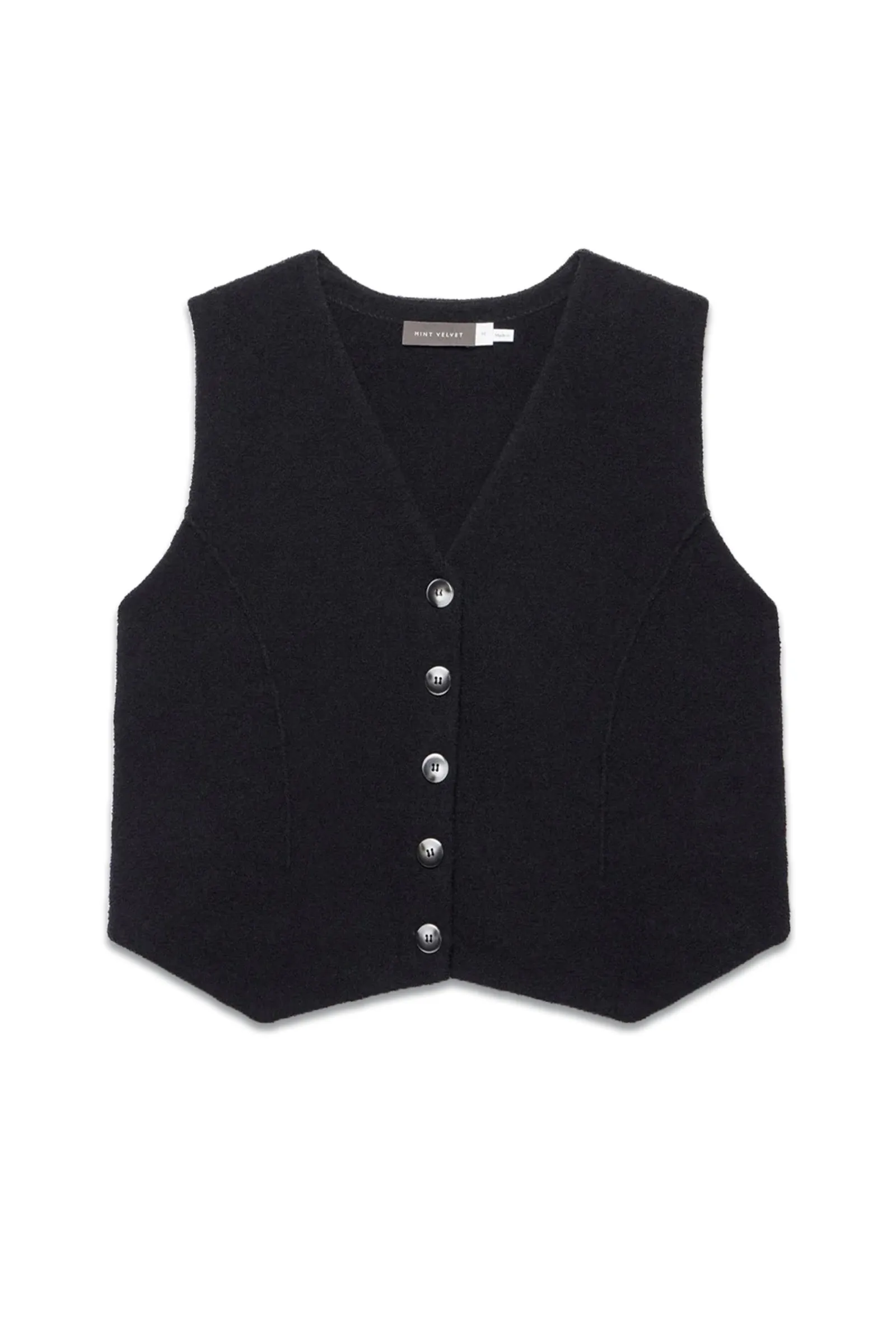 Navy Textured Knit Waistcoat