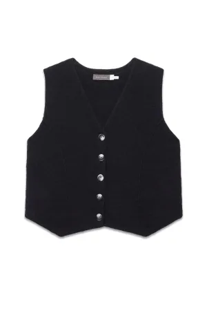 Navy Textured Knit Waistcoat