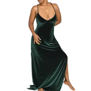 NBD In the Deep Green Velvet Dress Size XL