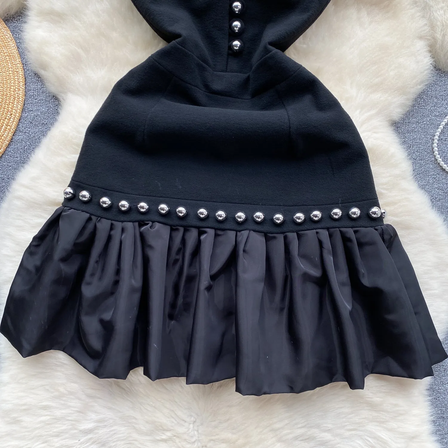 Niche Beaded Black Slip Dress