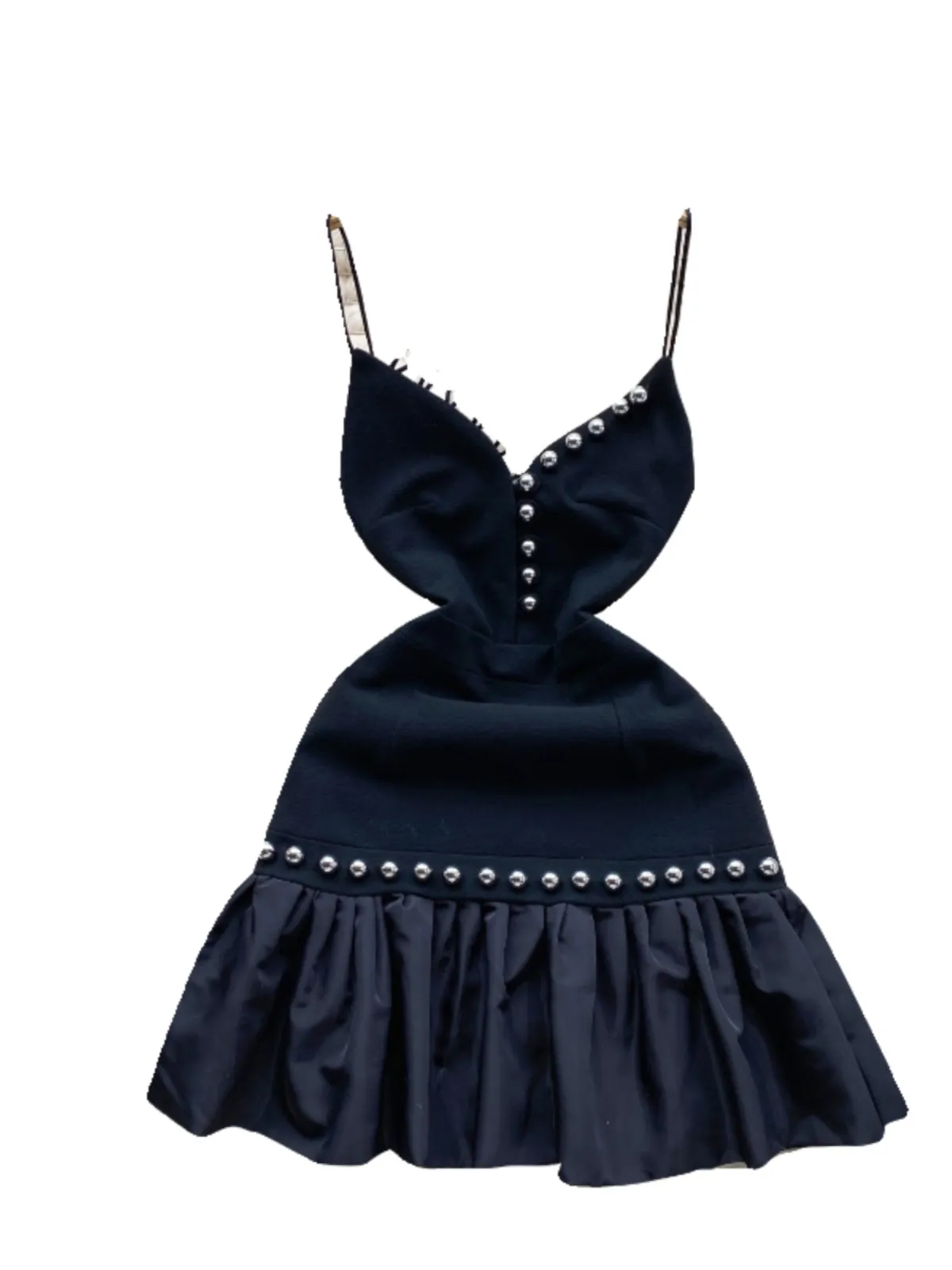 Niche Beaded Black Slip Dress
