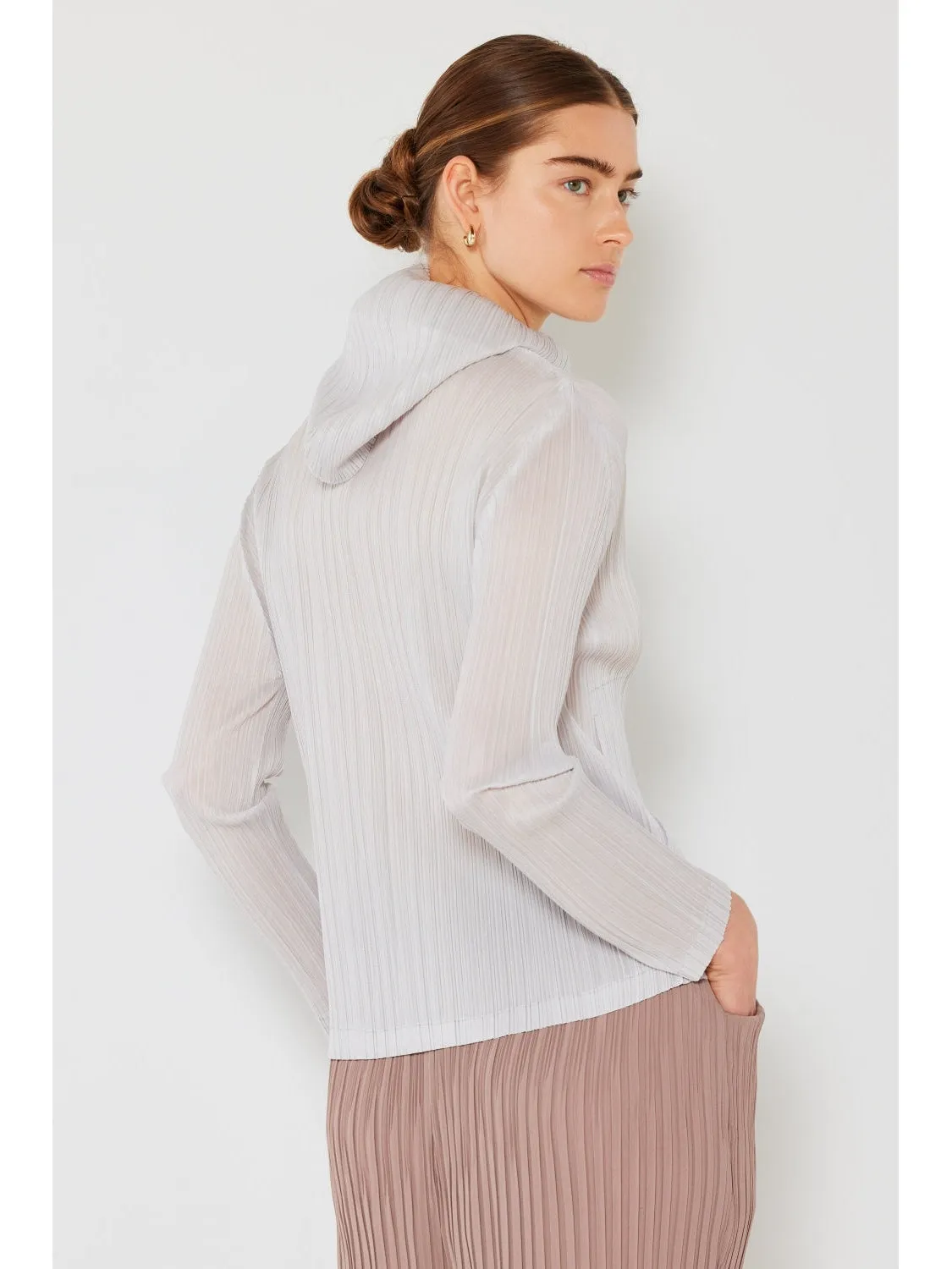 NicholesGifts Women Marina West Swim Pleated Hood Jacket with 2 Way Zipper