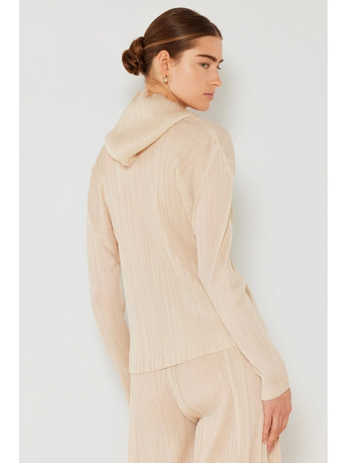 NicholesGifts Women Marina West Swim Pleated Hood Jacket with 2 Way Zipper
