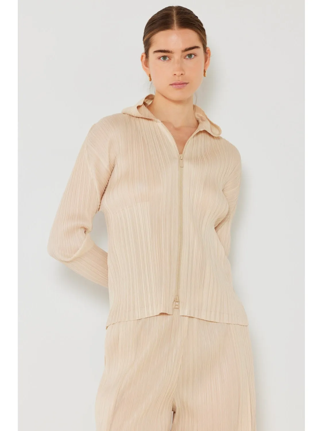 NicholesGifts Women Marina West Swim Pleated Hood Jacket with 2 Way Zipper