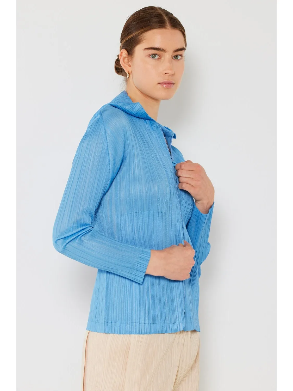 NicholesGifts Women Marina West Swim Pleated Hood Jacket with 2 Way Zipper