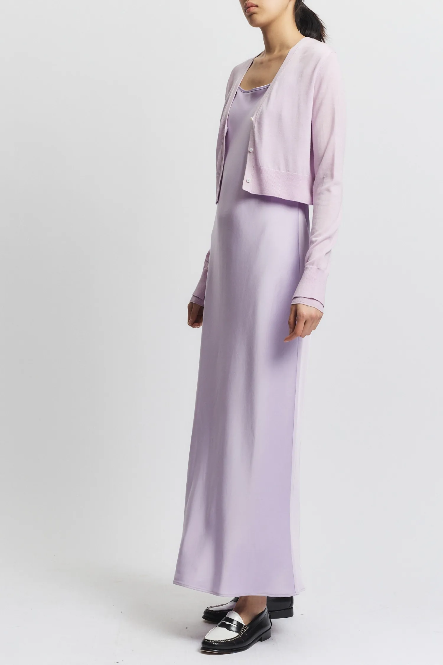 Nixon Cropped Cardigan, Lilac
