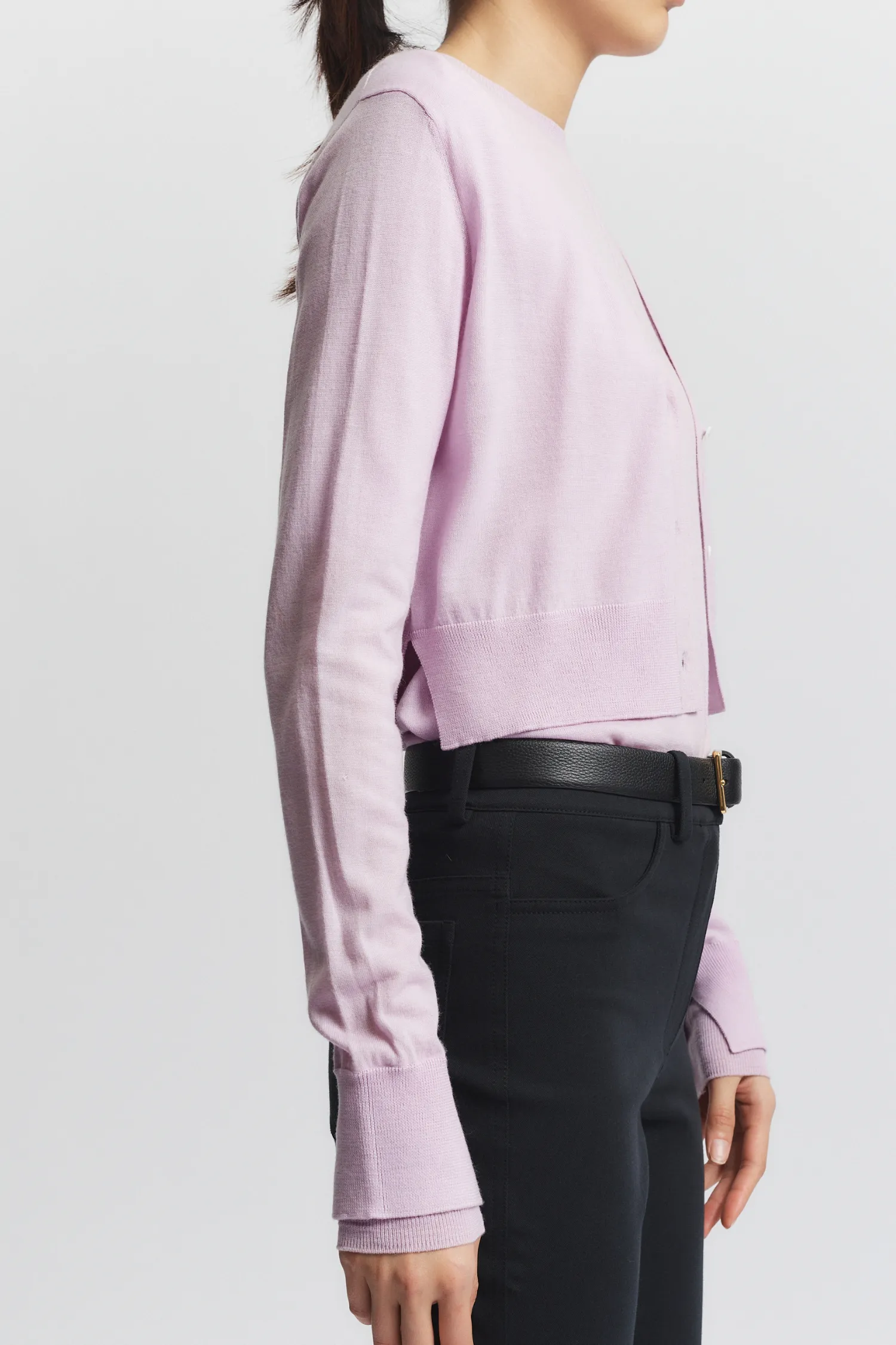 Nixon Cropped Cardigan, Lilac