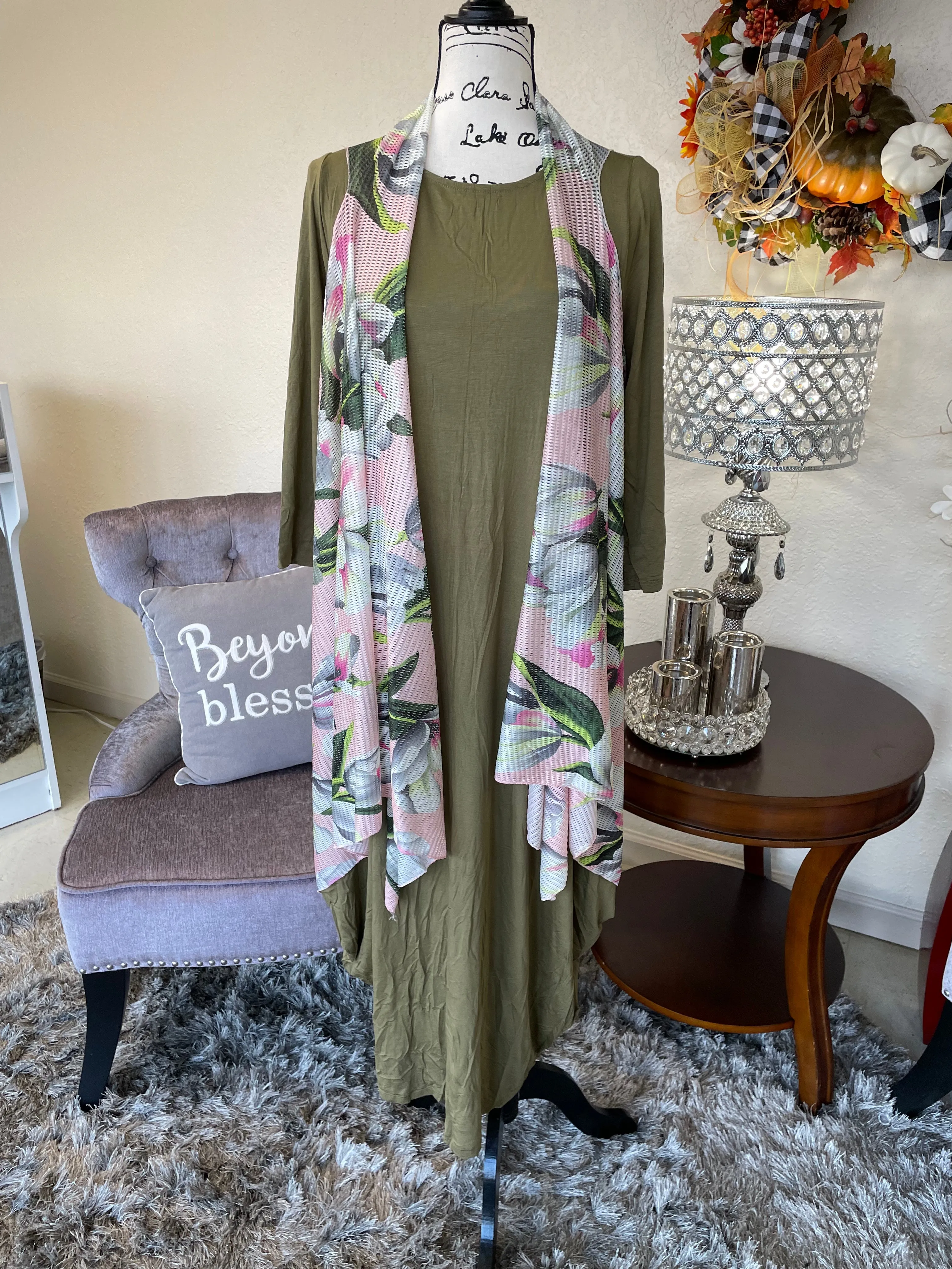 Olive Bubble Midi Layering Dress